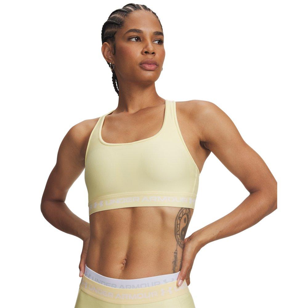 Under Armour Women's Crossback Mid Support Sports Bra - Yellow/White - YELLOW/WHITE